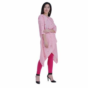 Pink printed cotton cotton-kurtis 5