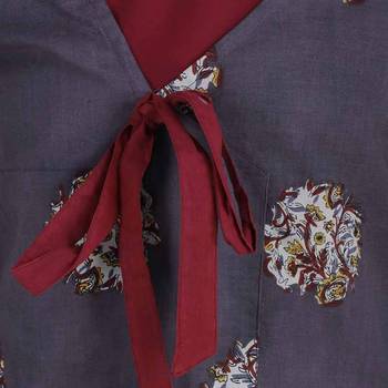 Maroon printed cotton cotton-kurtis 5
