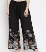 Black printed rayon palazzo-pants