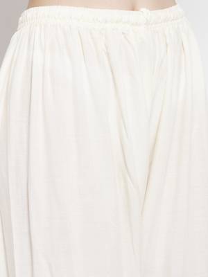 Cream printed rayon palazzo-pants 5