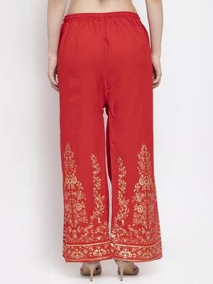 Red printed rayon palazzo-pants 4