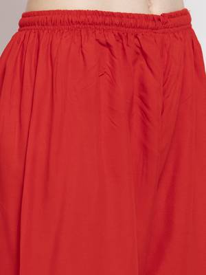 Red printed rayon palazzo-pants 5