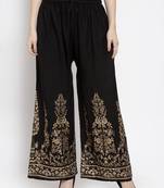 Black printed rayon palazzo-pants