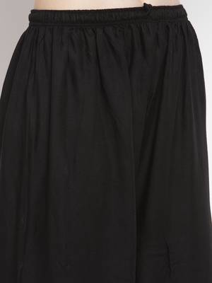 Black printed rayon palazzo-pants 5