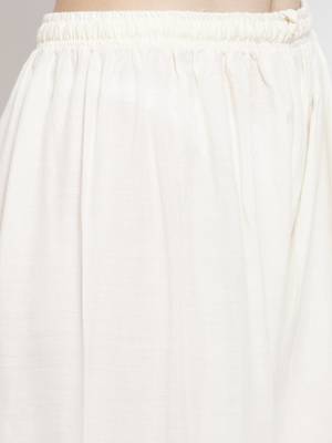 Cream printed rayon palazzo-pants 5