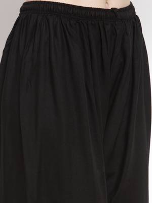 Black printed rayon palazzo-pants 5