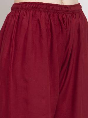 Maroon printed rayon palazzo-pants 5