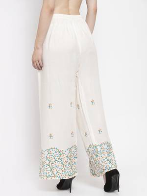 Off-white printed rayon palazzo-pants 4