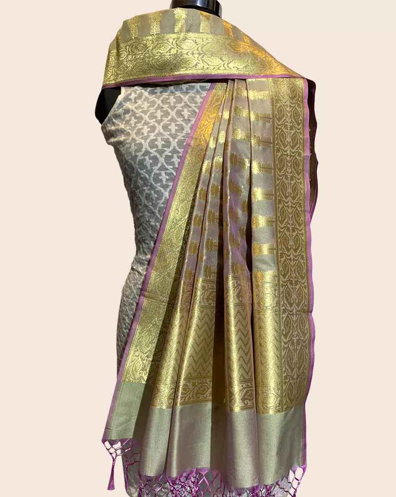 Semi kataan silk banarasi dupatta