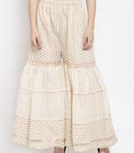 Off-white plain rayon palazzo-pants