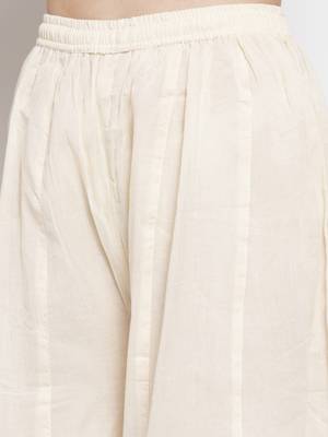 Off-white plain rayon palazzo-pants 5