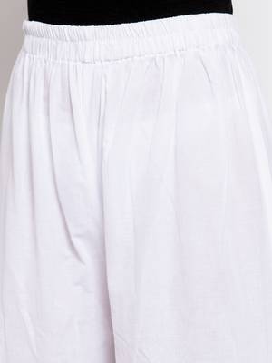 White plain rayon palazzo-pants 5