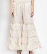 Off-white plain rayon palazzo-pants