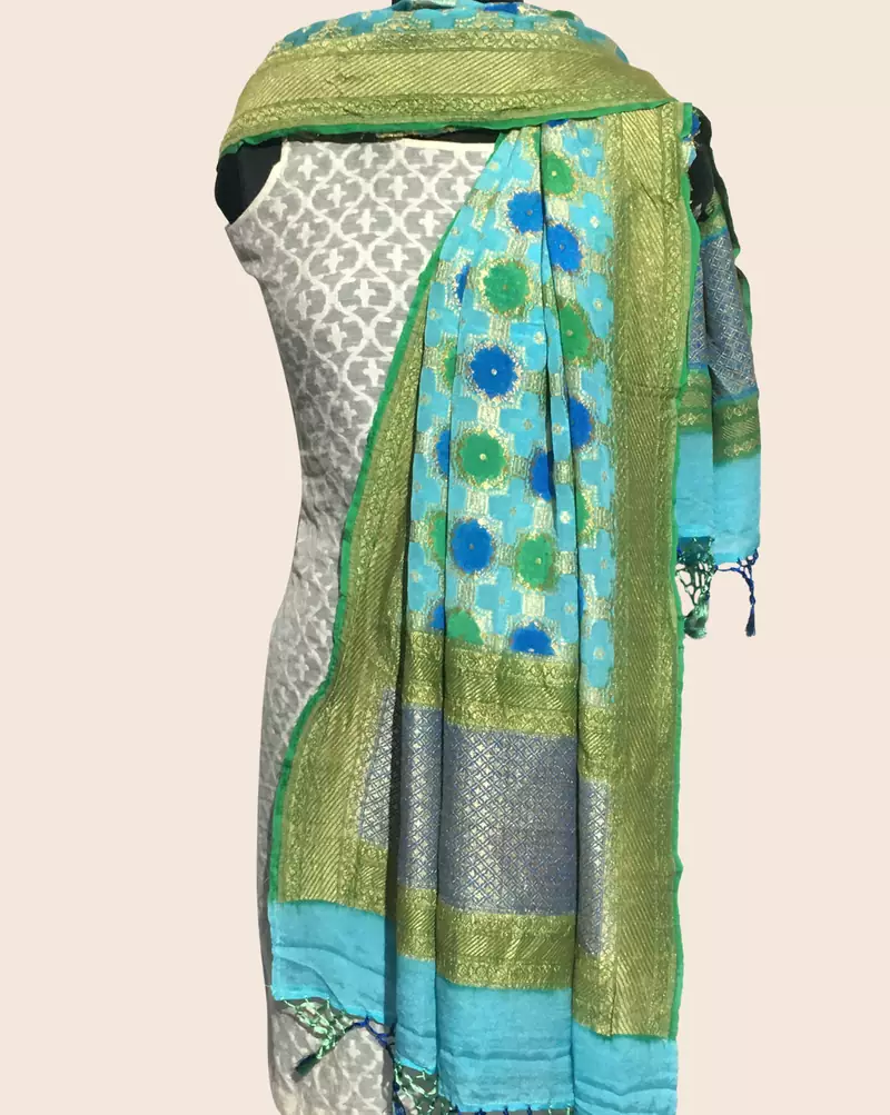 Pure Chiffon silk khaddi banarasi dupatta