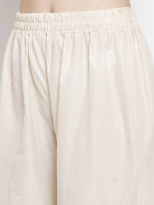 Off-white plain rayon palazzo-pants 5
