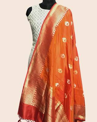 Pure kataan silk kadhuwa banarasi dupatta 2
