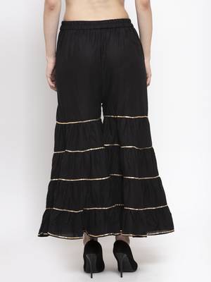 Black plain rayon palazzo-pants 4