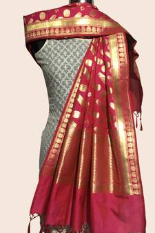 Semi kataan silk banarasi dupatta
