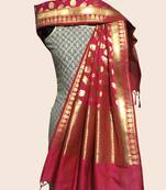 Semi kataan silk banarasi dupatta