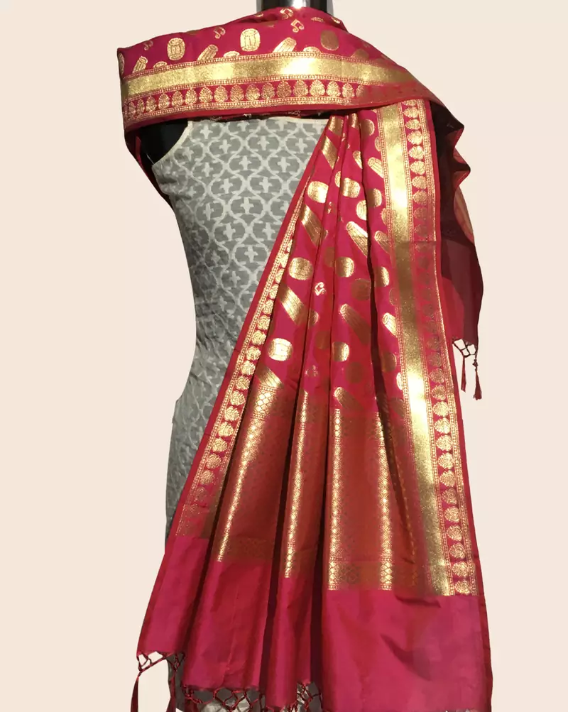 Semi kataan silk banarasi dupatta