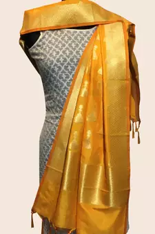 Semi kataan silk banarasi dupatta