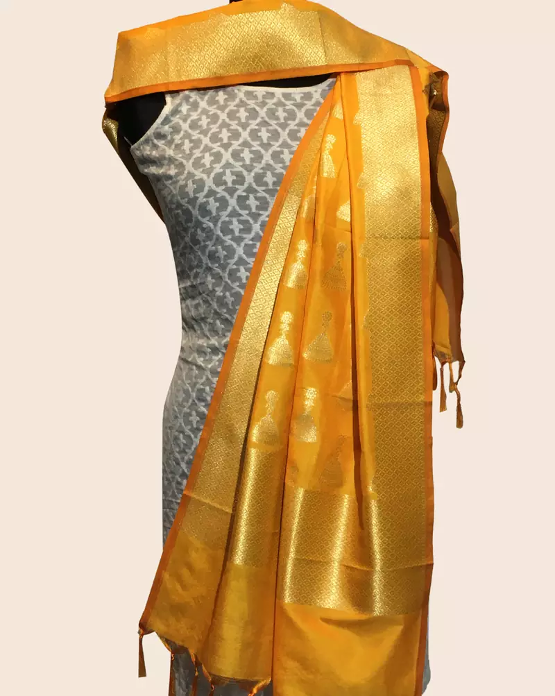 Semi kataan silk banarasi dupatta