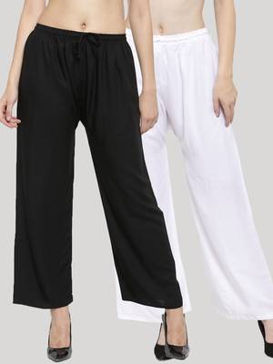 Multicolor plain rayon palazzo-pants 1
