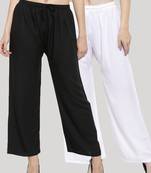 Multicolor plain rayon palazzo-pants