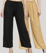 Multicolor plain rayon palazzo-pants