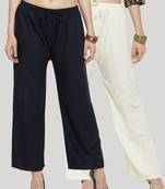 Multicolor plain rayon palazzo-pants