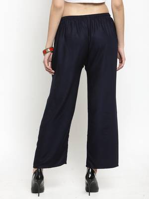 Multicolor plain rayon palazzo-pants 5