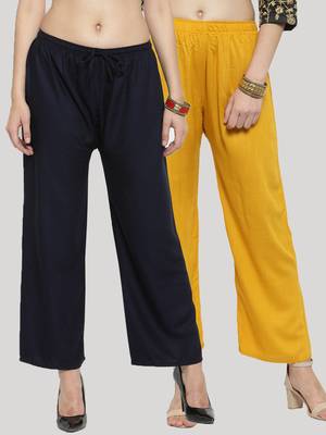 Multicolor plain rayon palazzo-pants 1