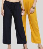 Multicolor plain rayon palazzo-pants