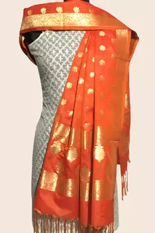 Semi kataan silk banarasi dupatta