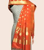Semi kataan silk banarasi dupatta