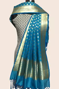 Semi kataan silk banarasi dupatta