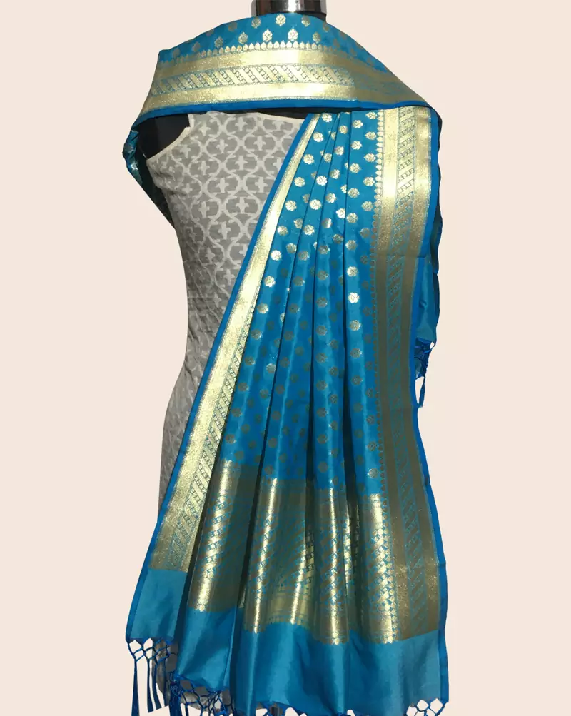 Semi kataan silk banarasi dupatta
