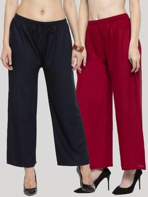 Multicolor plain rayon palazzo-pants 1