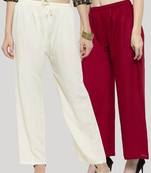 Multicolor plain rayon palazzo-pants