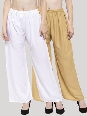 Multicolor plain rayon palazzo-pants 1