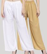 Multicolor plain rayon palazzo-pants