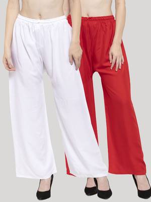 Multicolor plain rayon palazzo-pants 1