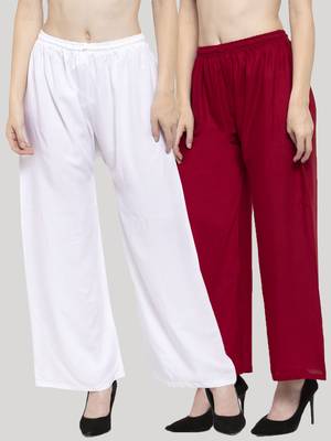 Multicolor plain rayon palazzo-pants 1