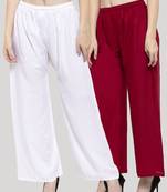 Multicolor plain rayon palazzo-pants