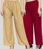 Multicolor plain rayon palazzo-pants