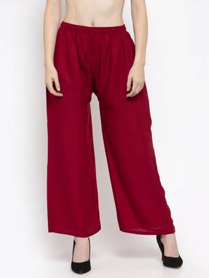 Multicolor plain rayon palazzo-pants 3