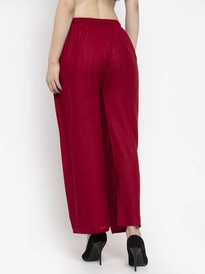 Multicolor plain rayon palazzo-pants 4