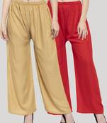 Multicolor plain rayon palazzo-pants