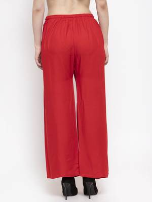 Multicolor plain rayon palazzo-pants 4