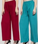 Multicolor plain rayon palazzo-pants